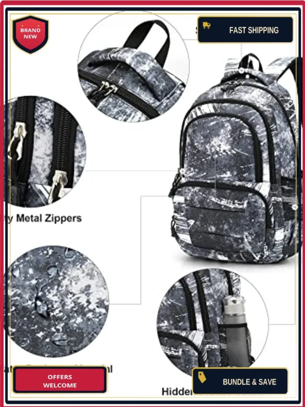 Kids Lightweight Durable Elementary Student School Backpack 900D Nylon Laptop
